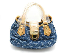 LOUIS VUITTON Bag Pleaty Handbag Monogram Denim Blue